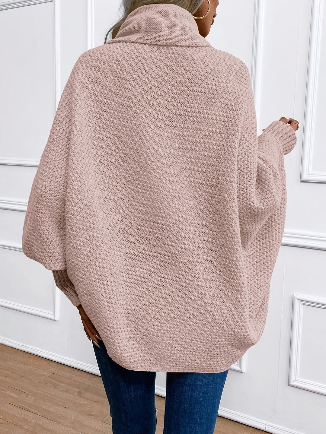 Women's Open Front Batwing Sleeve Chunky Knit Oversized Cardigan
