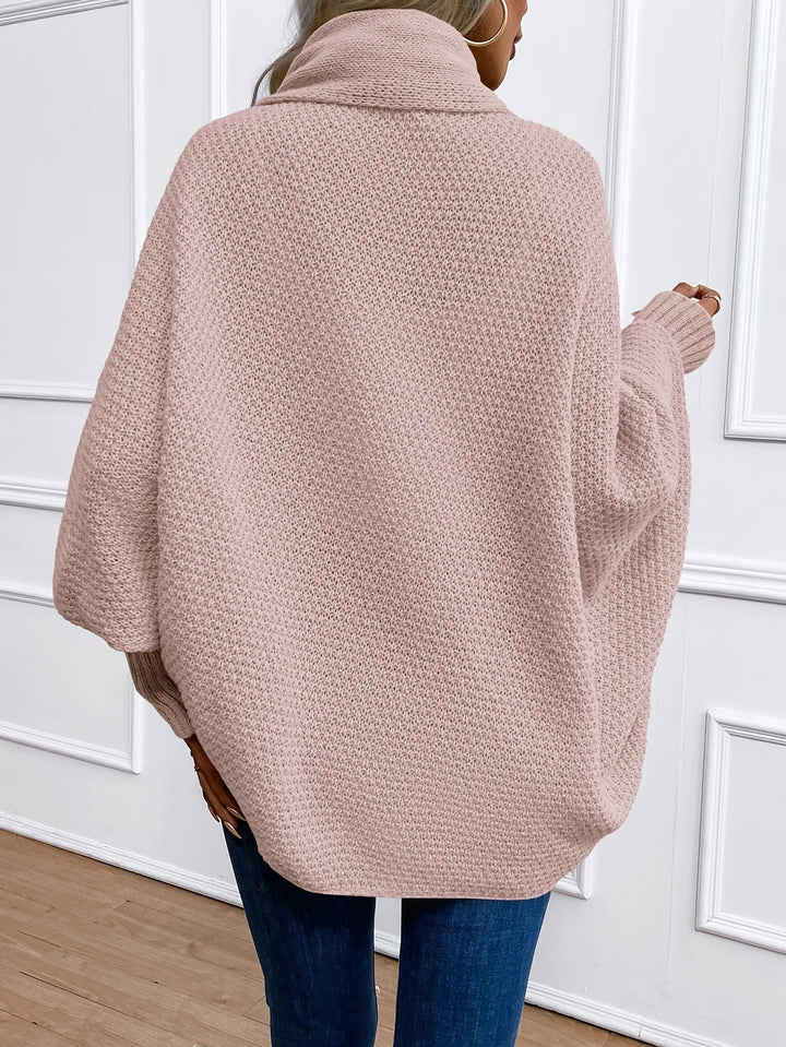 Women's Open Front Batwing Sleeve Chunky Knit Oversized Cardigan