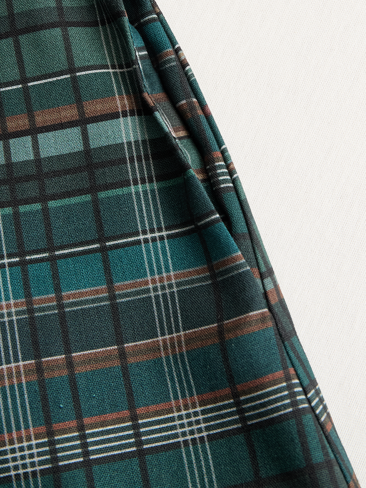Wren | Plaid Flannel Button Front Long Sleeve Shirt Maxi Dress