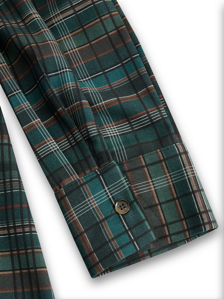 Wren | Plaid Flannel Button Front Long Sleeve Shirt Maxi Dress
