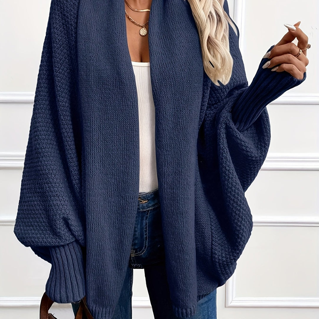 Women's Open Front Batwing Sleeve Chunky Knit Oversized Cardigan