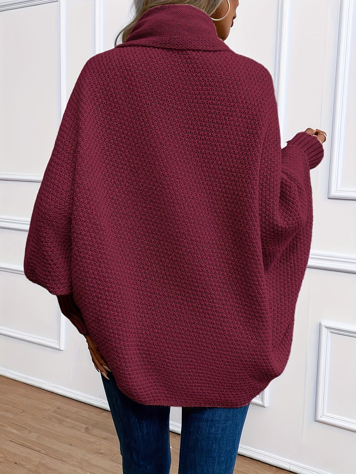 Women's Open Front Batwing Sleeve Chunky Knit Oversized Cardigan