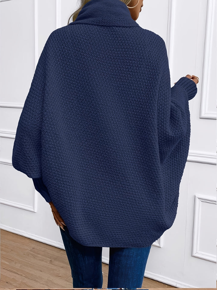Women's Open Front Batwing Sleeve Chunky Knit Oversized Cardigan