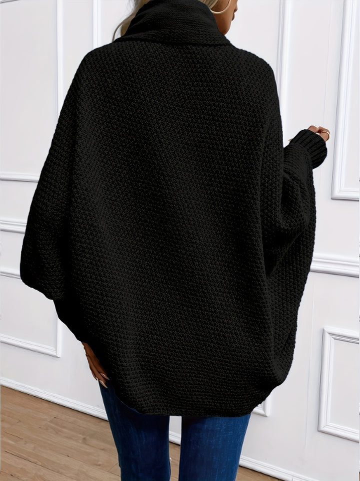 Women's Open Front Batwing Sleeve Chunky Knit Oversized Cardigan