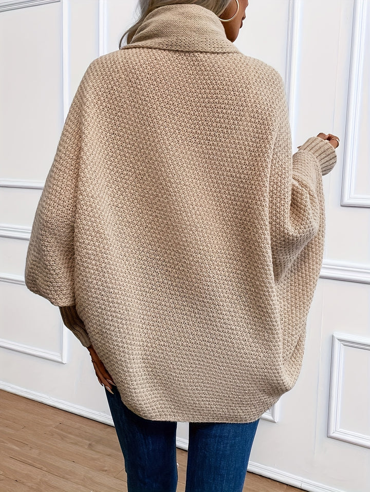 Women's Open Front Batwing Sleeve Chunky Knit Oversized Cardigan